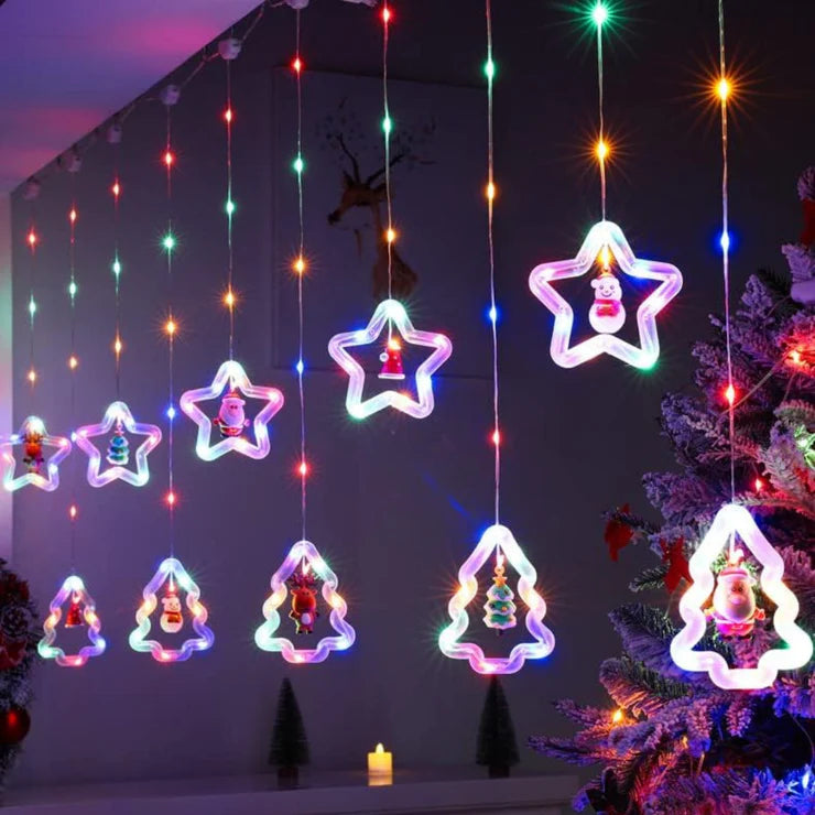 Christmas Star + Tree Curtain Lights | Multi LED