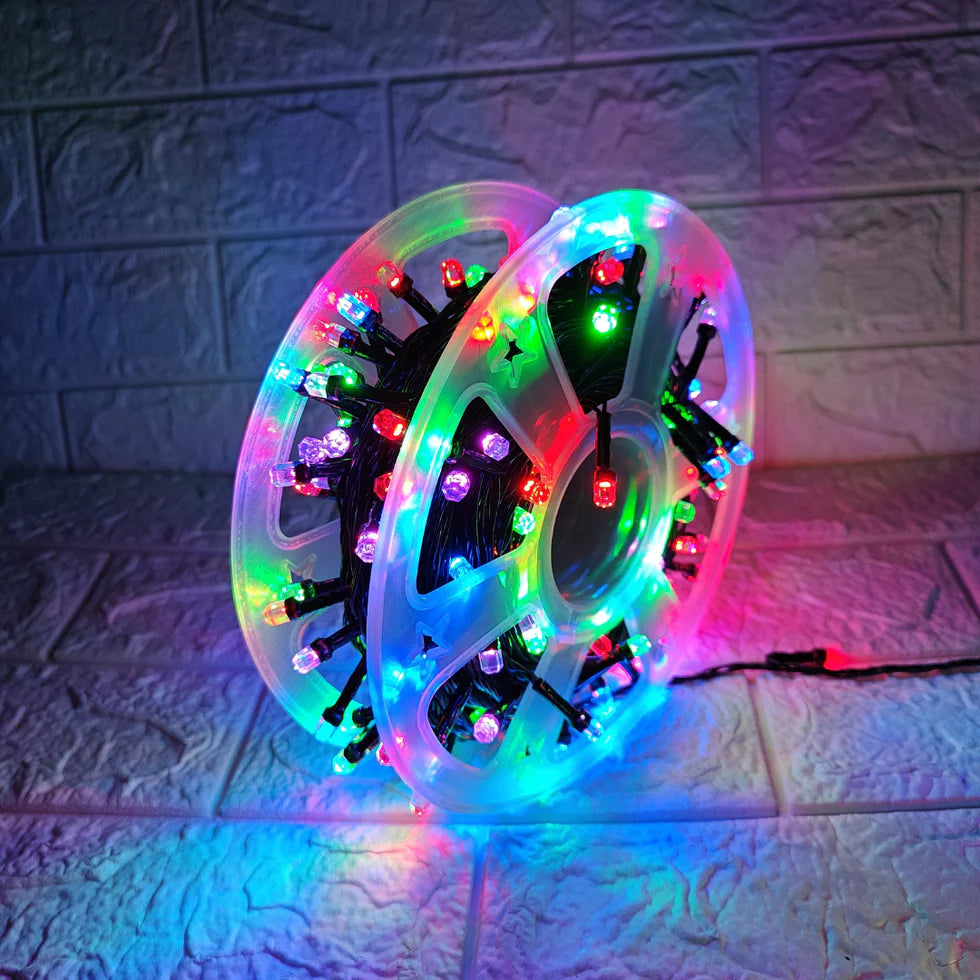 Black Wire Fancy LED Series String Lights | 8mm Multi LED