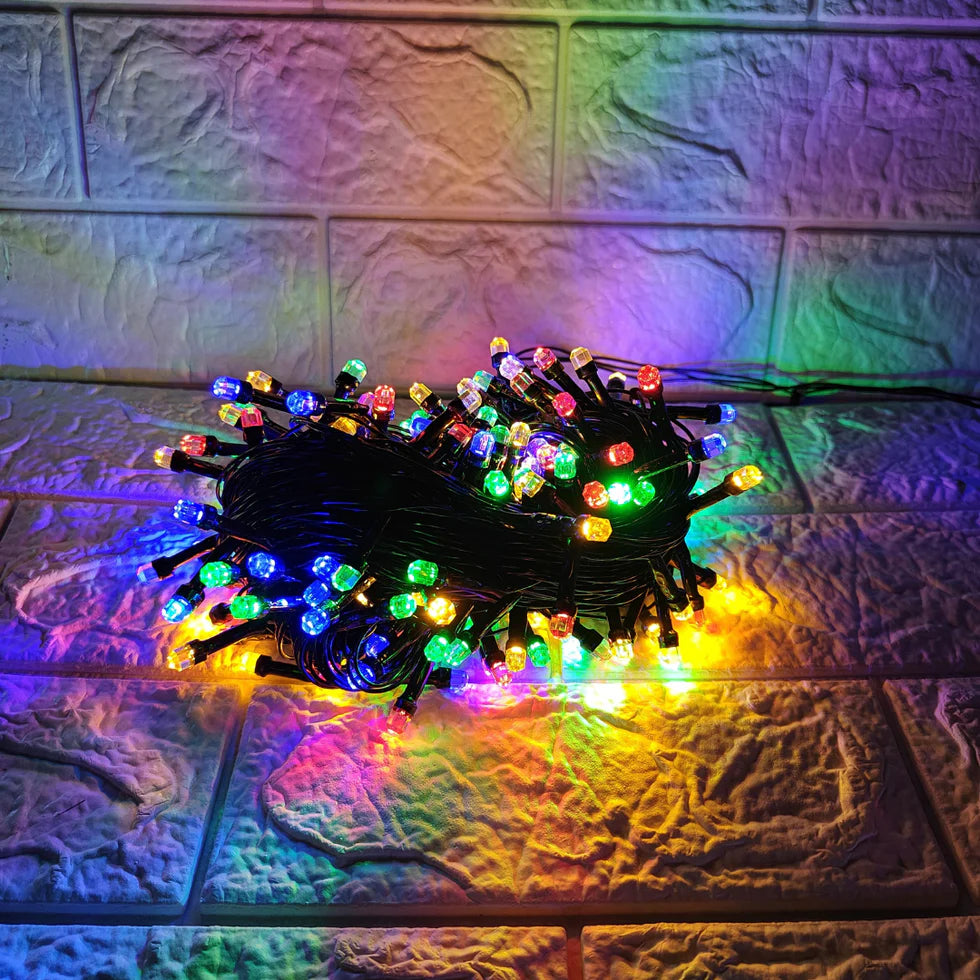 Black Wire Fancy LED Series String Lights | 8mm Multi LED