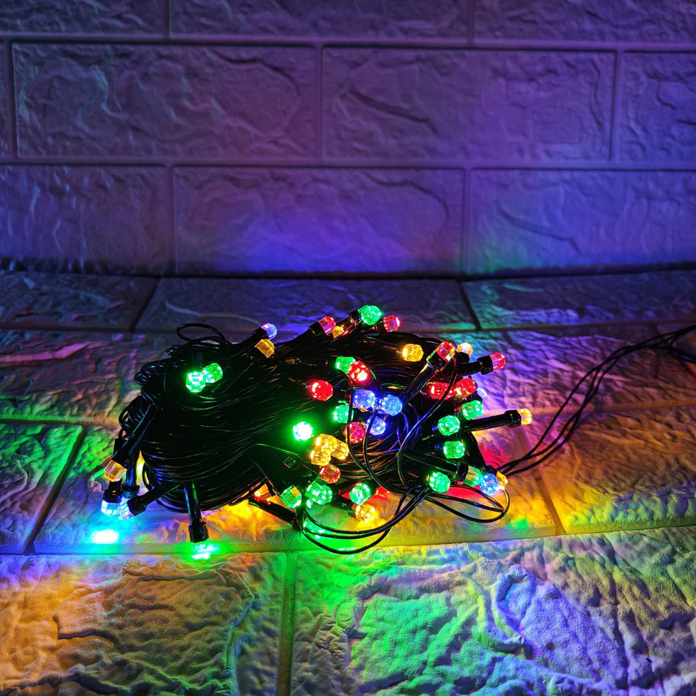 Black Wire Fancy LED Series String Lights | 8mm Multi LED