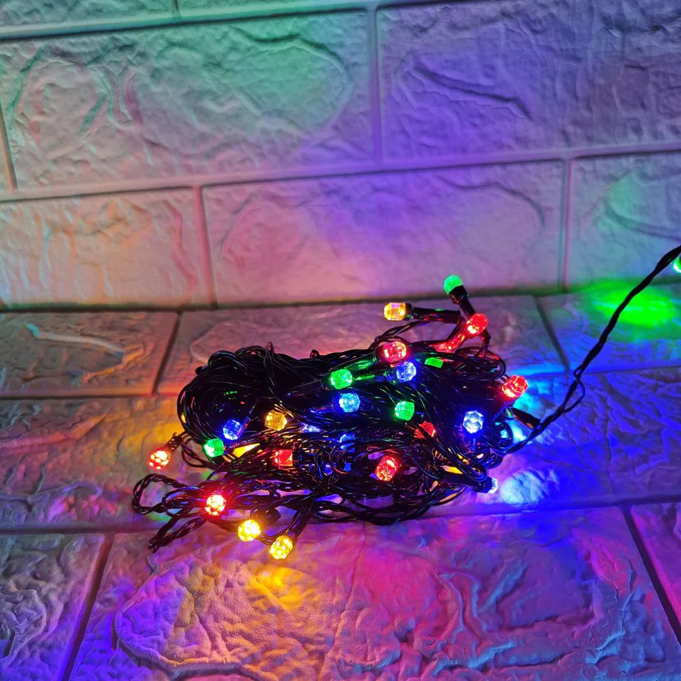 Black Wire Fancy LED Series String Lights | 8mm Multi LED