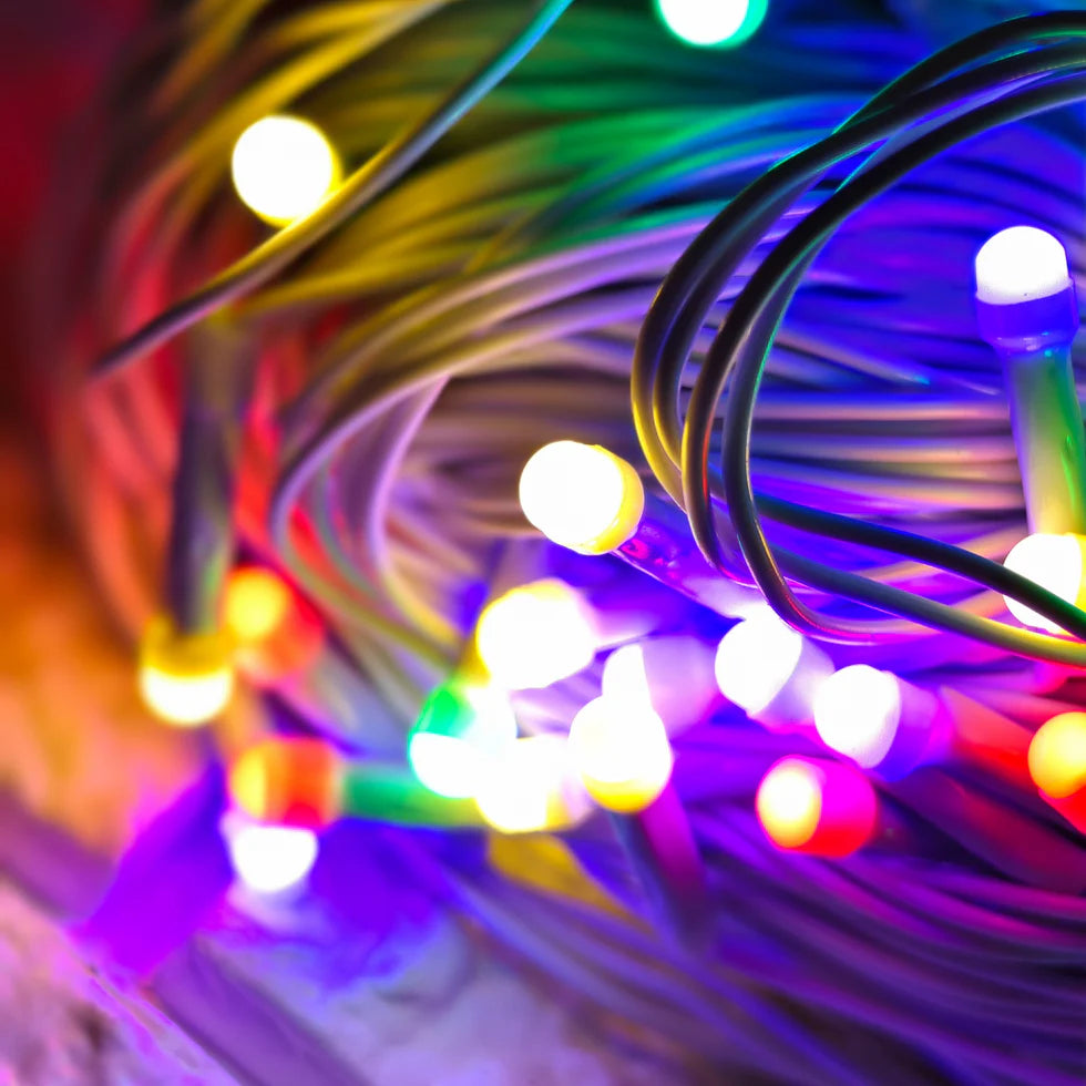 White Wire LED Series String Lights | 5mm Multi LED