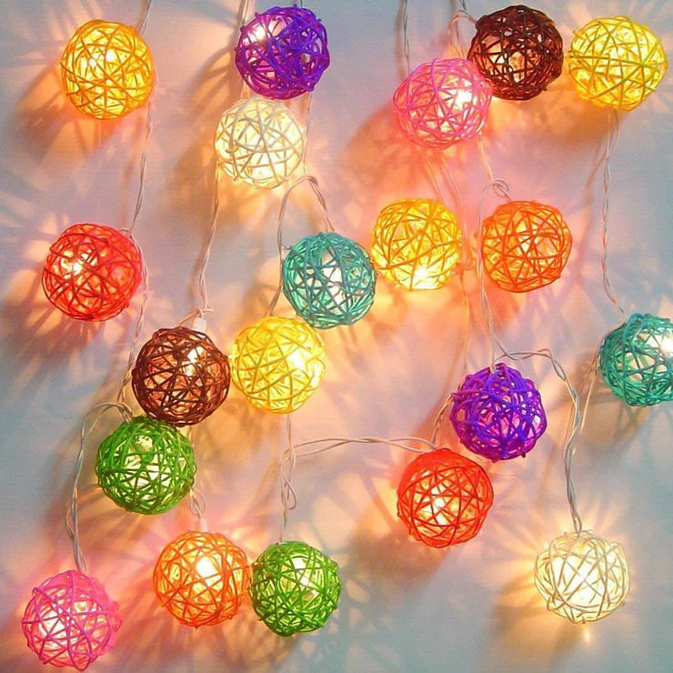 LED Rattan Ball String light