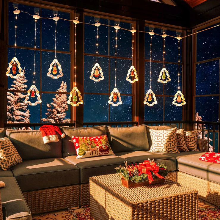 Christmas Star + Tree Curtain Lights | Warm White