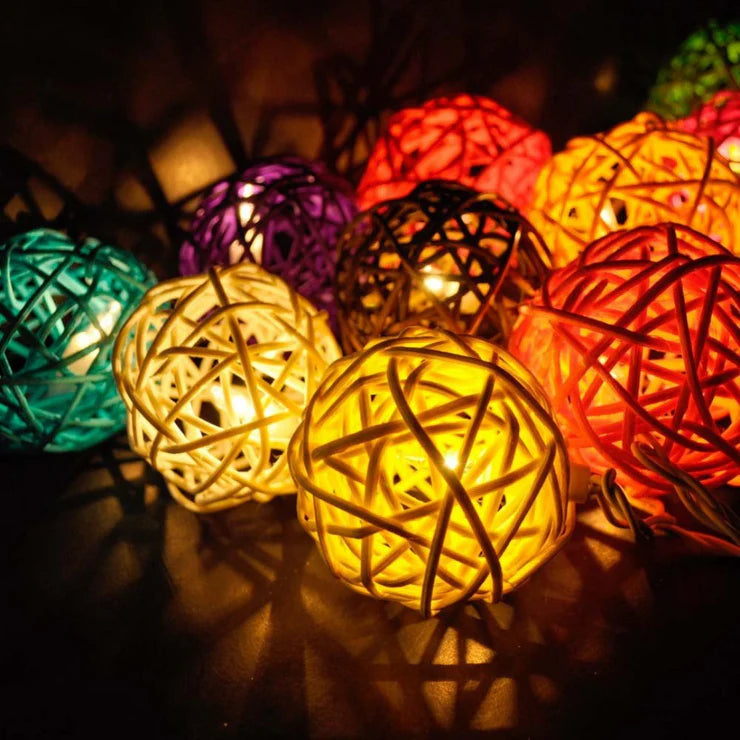 LED Rattan Ball String light