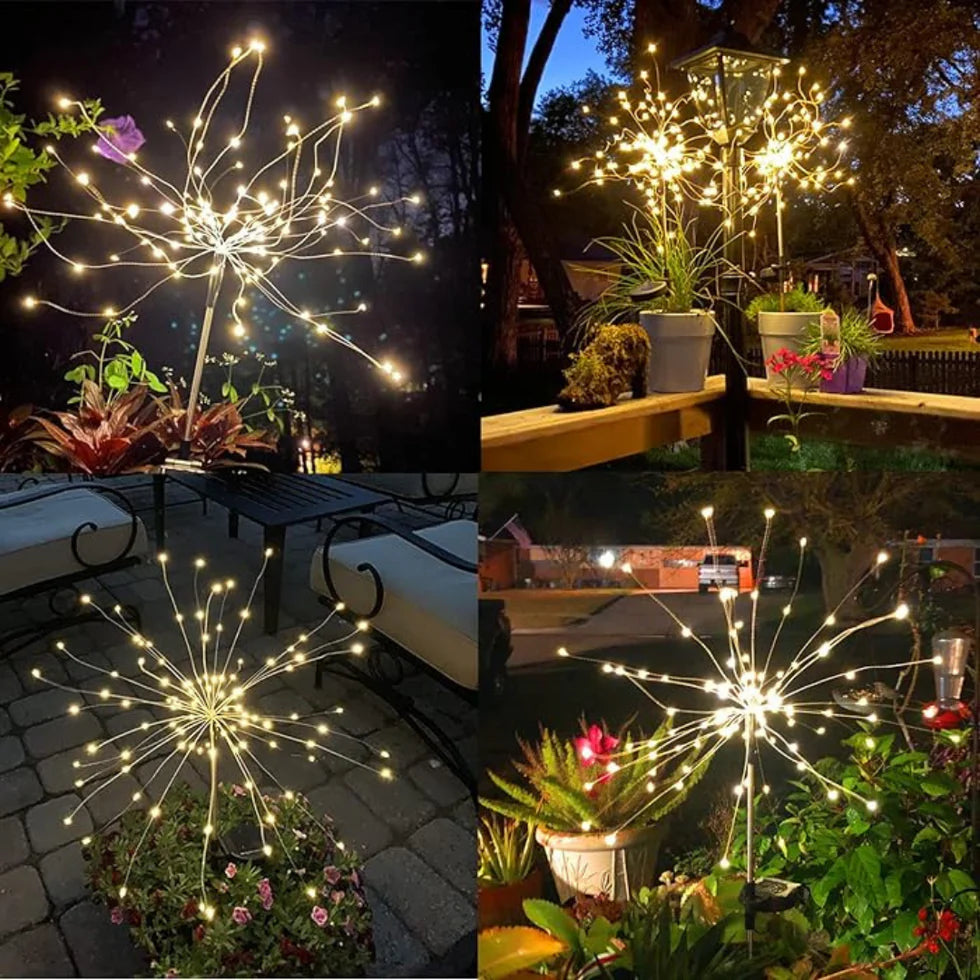 Outdoor LED Solar Firework Fairy Light | Warm White (Pack of 1)