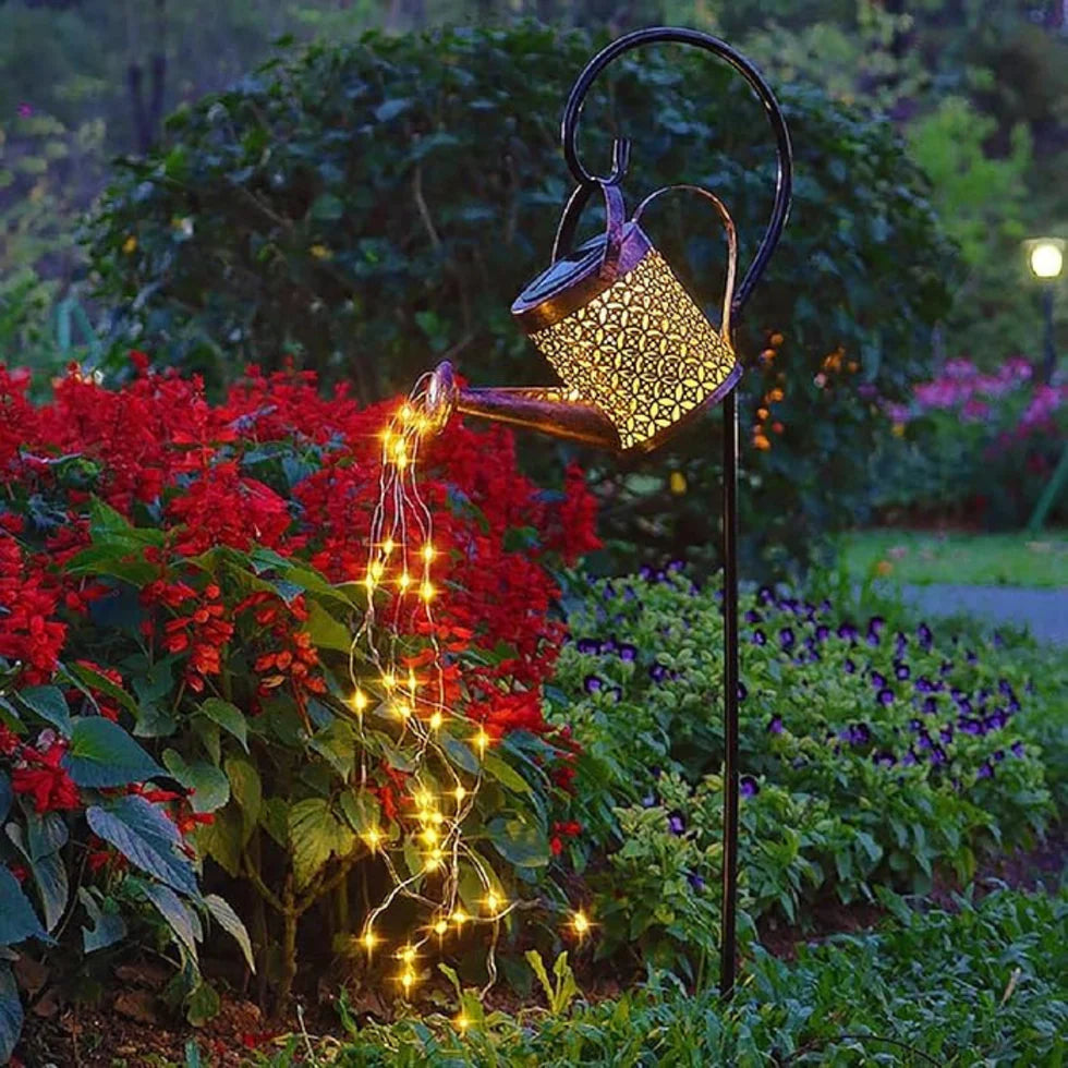 Outdoor LED Solar Water Can with Fairy Light | Warm White