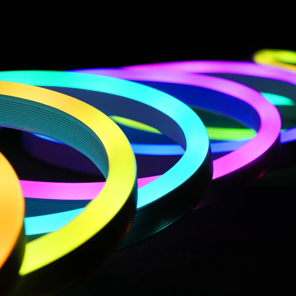 USB Powered Smart RGBIC Neon Flex LED Strip Lights | Multicolor Chasing Dream Color IP64 Waterproof