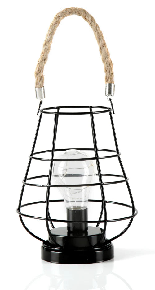 Geometric Metal Cage Lamp - Matte Black