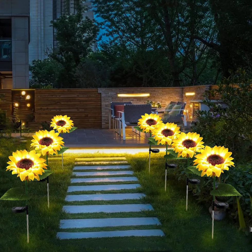 Outdoor LED Solar Flower Light Warm White | Pack of 4