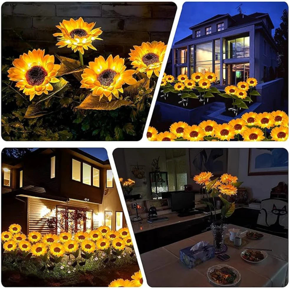 Outdoor LED Solar Flower Light Warm White | Pack of 4