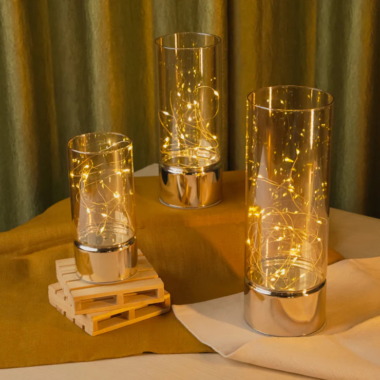 Glass Table Lamps with Fairy Lights | Open Top Glass