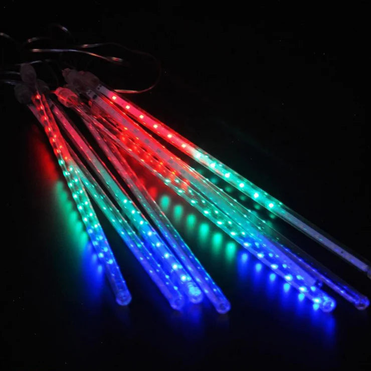 Meteor Shower Drop Decorative LED Light - Set of 8 Lights - Multi