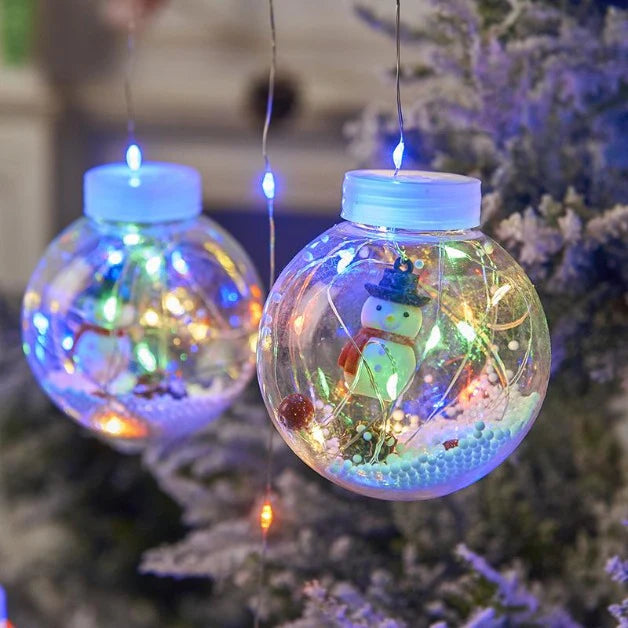 Snowman Wish Ball Curtain Lights | 10 Wish Balls | Multi LED