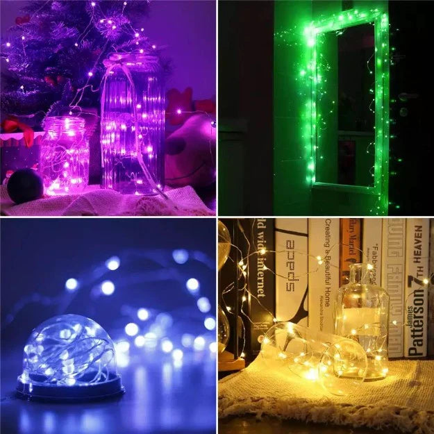 Copper Wire Fairy LED String Lights - 10 Color Changing RGB