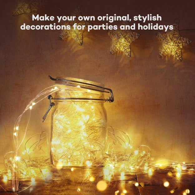 Copper Wire Fairy LED String Lights - USB + Battery Operated | Dual Power Mode