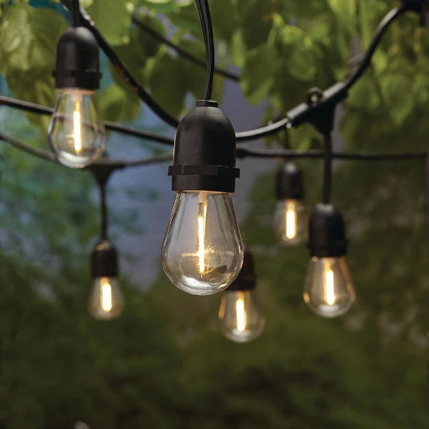 Waterproof Outdoor Hanging Bulb Holder String Lights with ST64 4W LED Bulbs