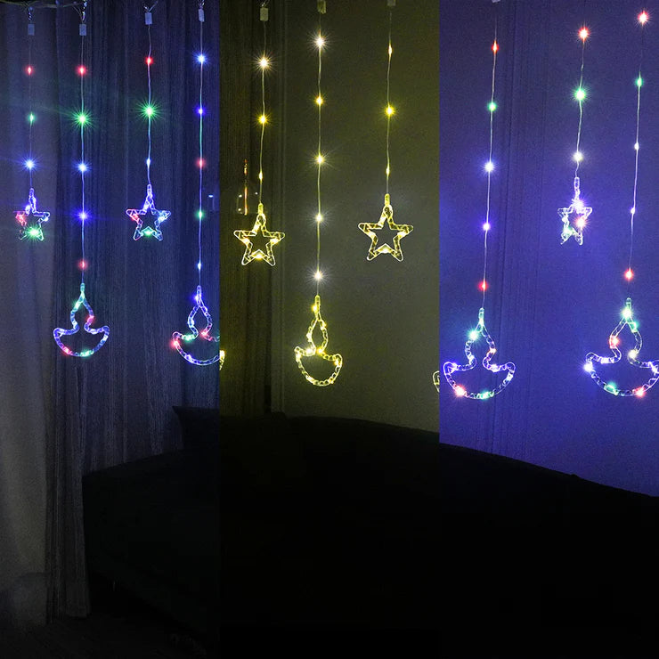 3 in 1 - Diya + Star Curtain Lights