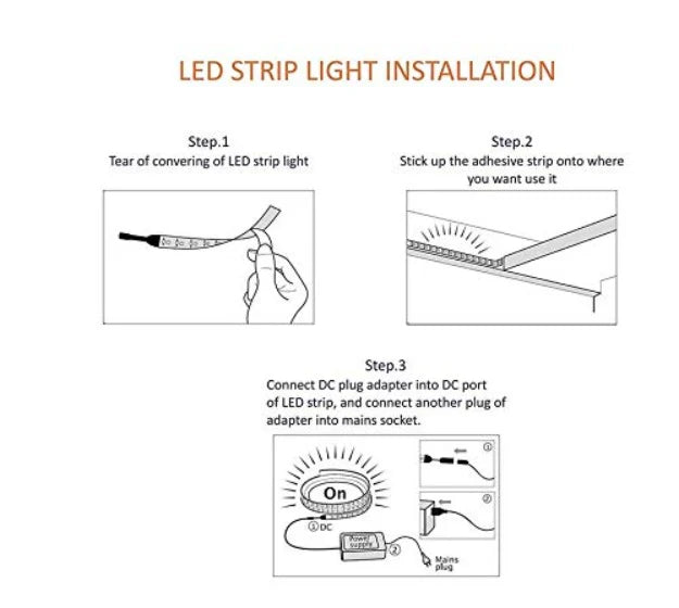 LED Strip Lights - 12V - 2835 SMD LED 120 LEDs Per Meter - Amber Yellow 5m