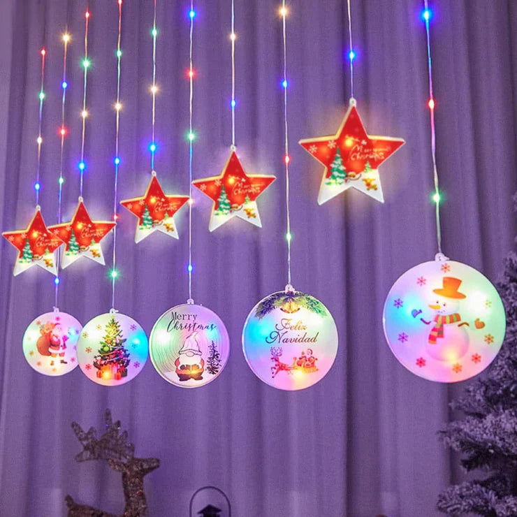 Christmas Star + Disk Curtain Lights | Multi LED