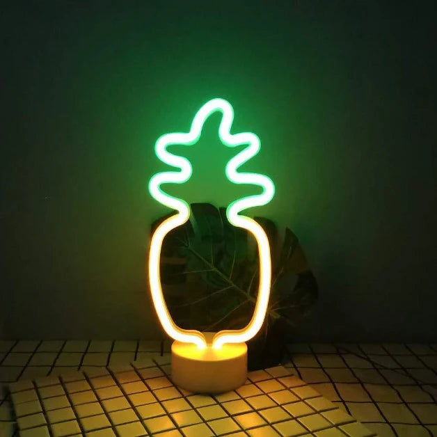 Pineapple Neon Sign Table Lamp | Battery & USB Operated