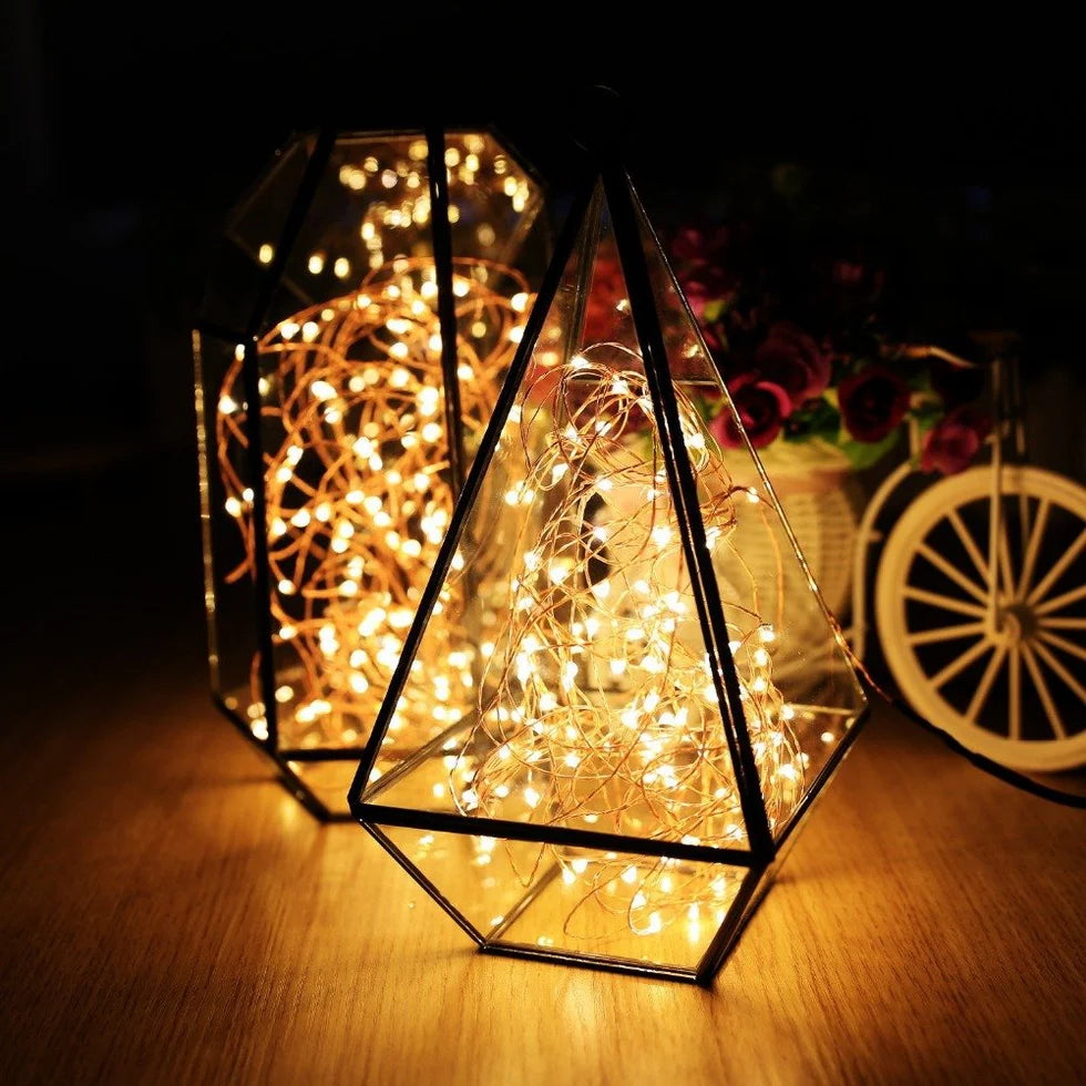 Copper Wire Fairy LED String Lights - 3AA Battery Operated