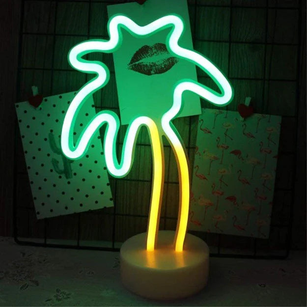 Palm Tree Neon Sign Table Lamp | Battery & USB Operated