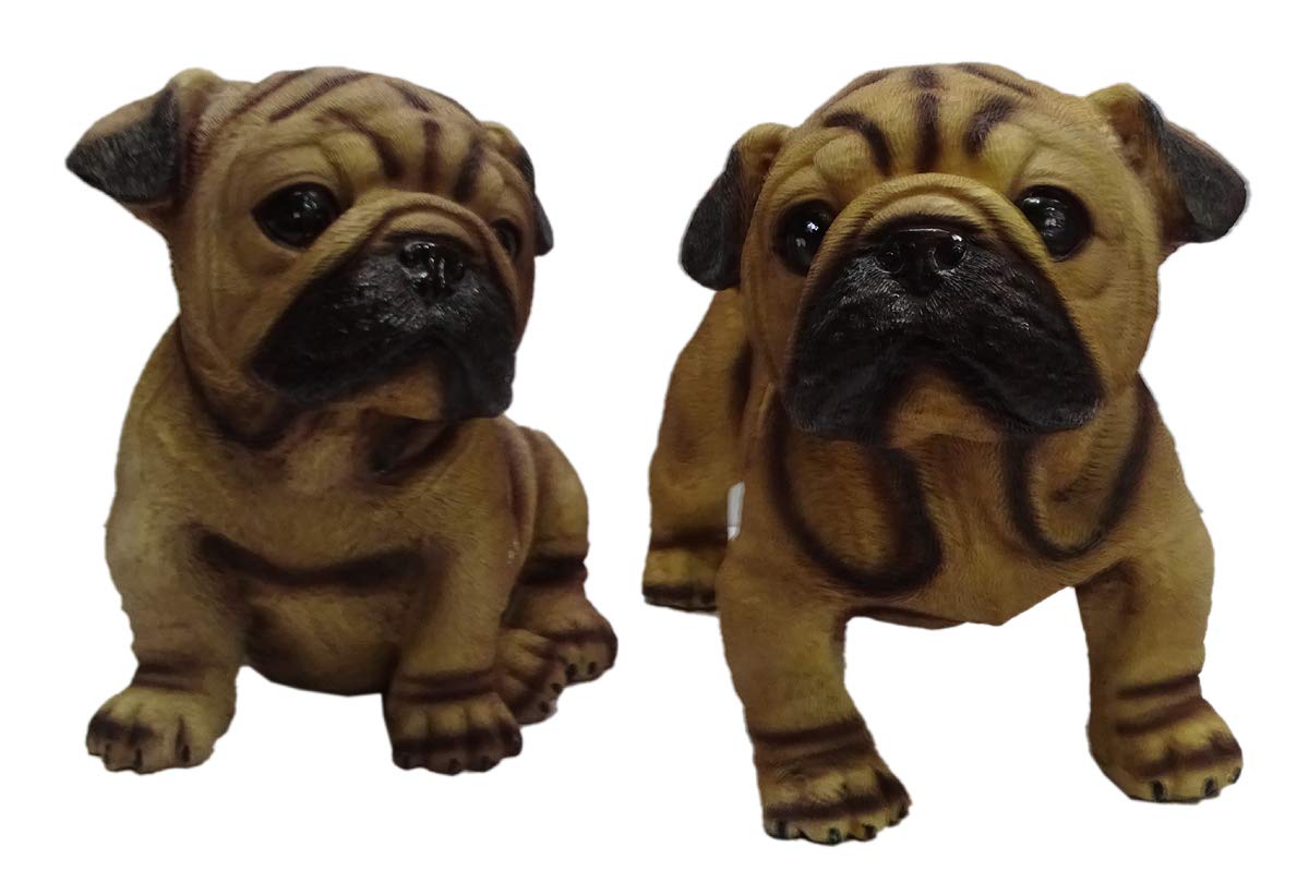 Resin Hutch Dog Showpiece Statue Animal Figurine Decorative Items Showpieces for Home Decor Set Of 2 8 inch