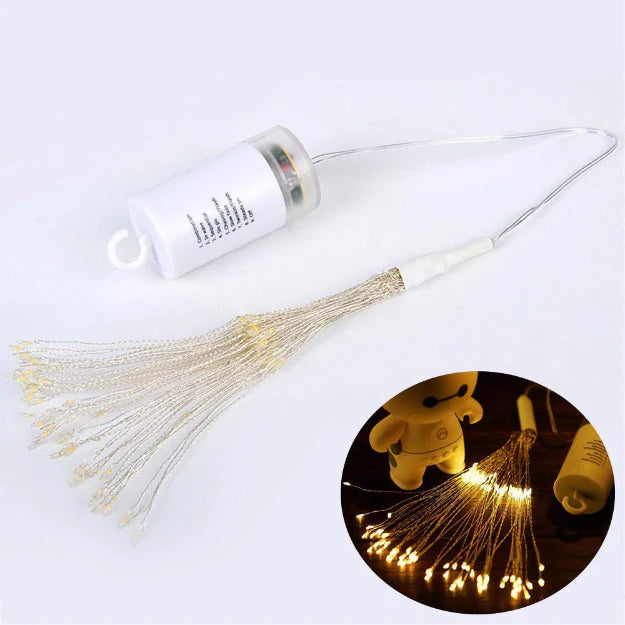 Firework Copper Wire Fairy LED String Lights - 8 Function Remote Control | IP44 Waterproof | Warm White