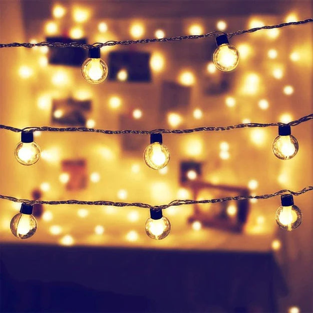 Clear Globe Decorative String Lights | Warm White LED