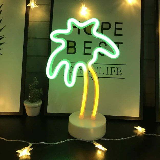 Palm Tree Neon Sign Table Lamp | Battery & USB Operated