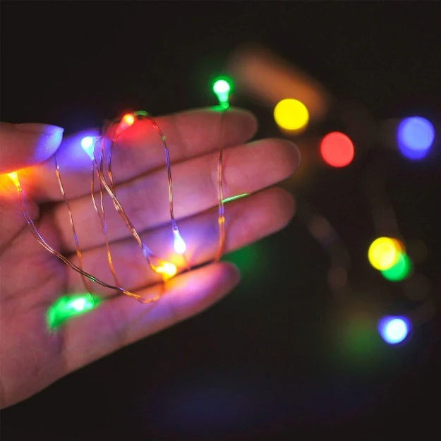 Copper Wire Fairy LED String Lights with Bottle Cork - Battery Operated | Multi LED