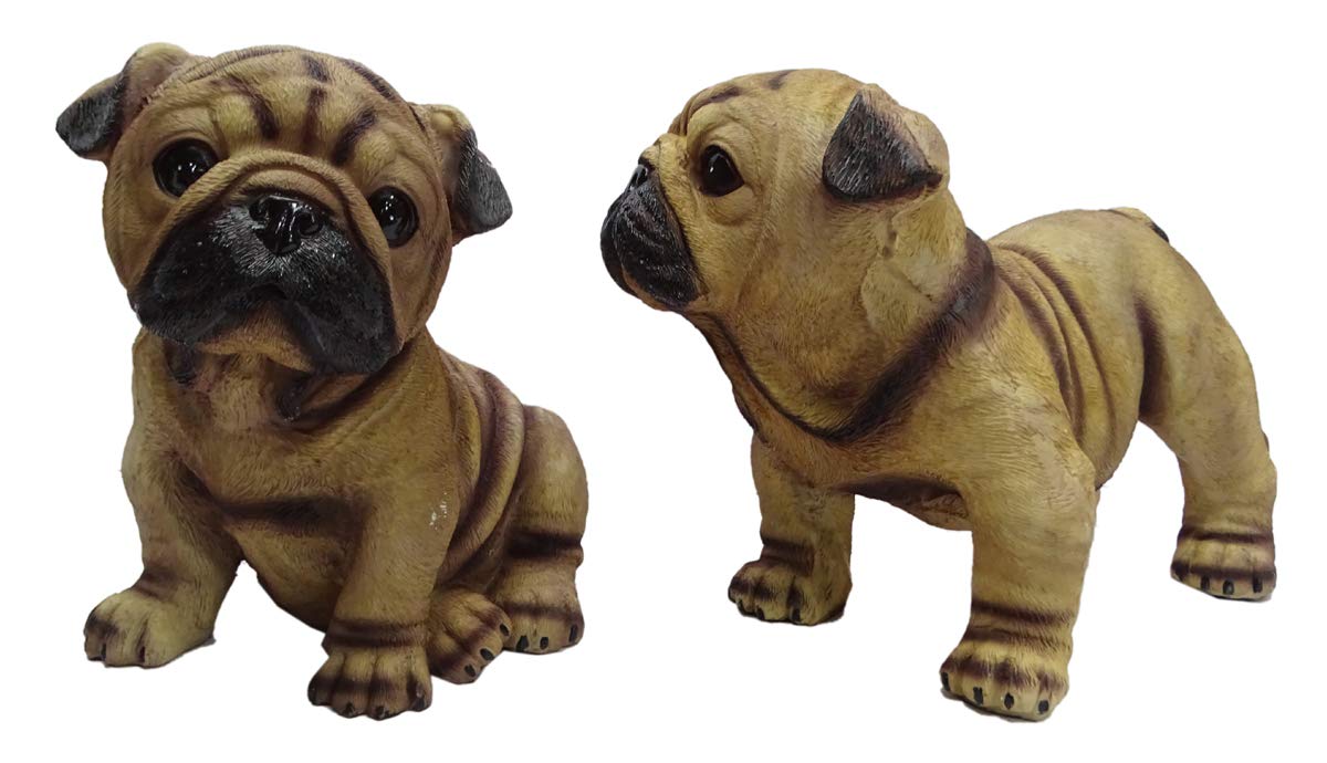 Resin Hutch Dog Showpiece Statue Animal Figurine Decorative Items Showpieces for Home Decor Set Of 2 8 inch