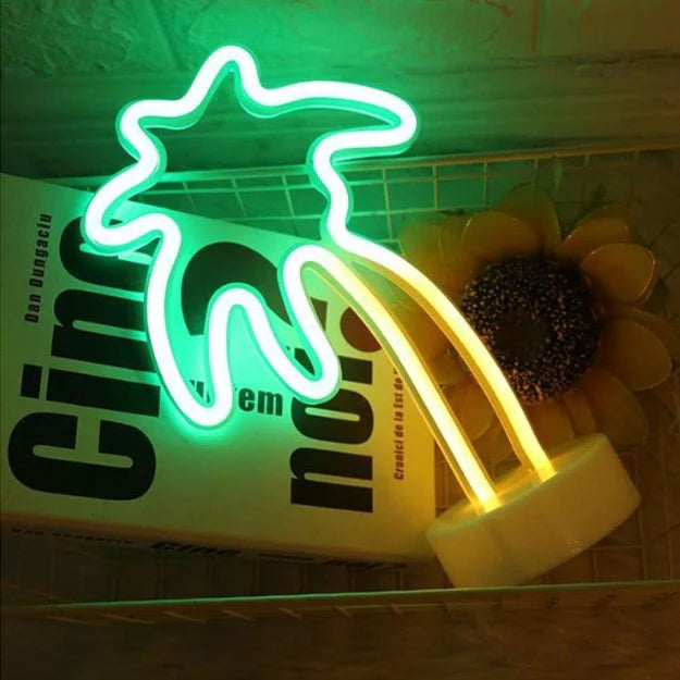 Palm Tree Neon Sign Table Lamp | Battery & USB Operated