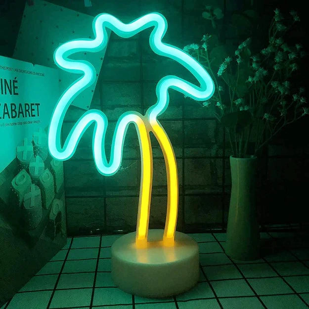 Palm Tree Neon Sign Table Lamp | Battery & USB Operated