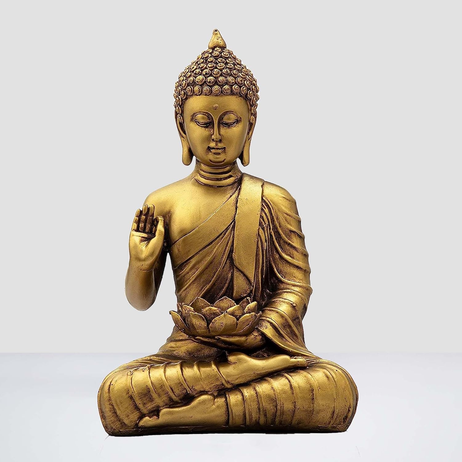 Golden Buddha Statue for Meditation Home Decor Buddha Figurine Sculpture for Office and Home