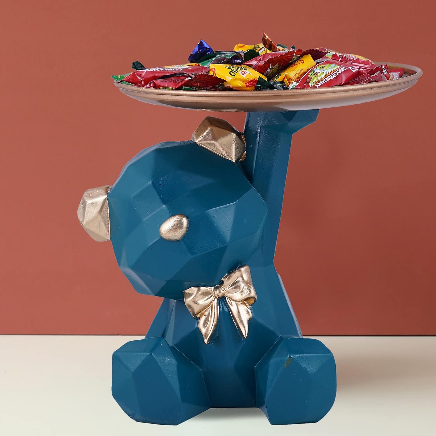 Cool Dog Showpiece with Plate Home Decorative Showpiece, Home Shelves Decor Item Best for Put Any Type Products E.g Key,Mobile Phone, Wallets, Optical, Earphone, Watches etc .