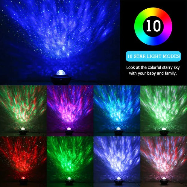 Starry Galaxy Projector Lamp with Bluetooth Speaker