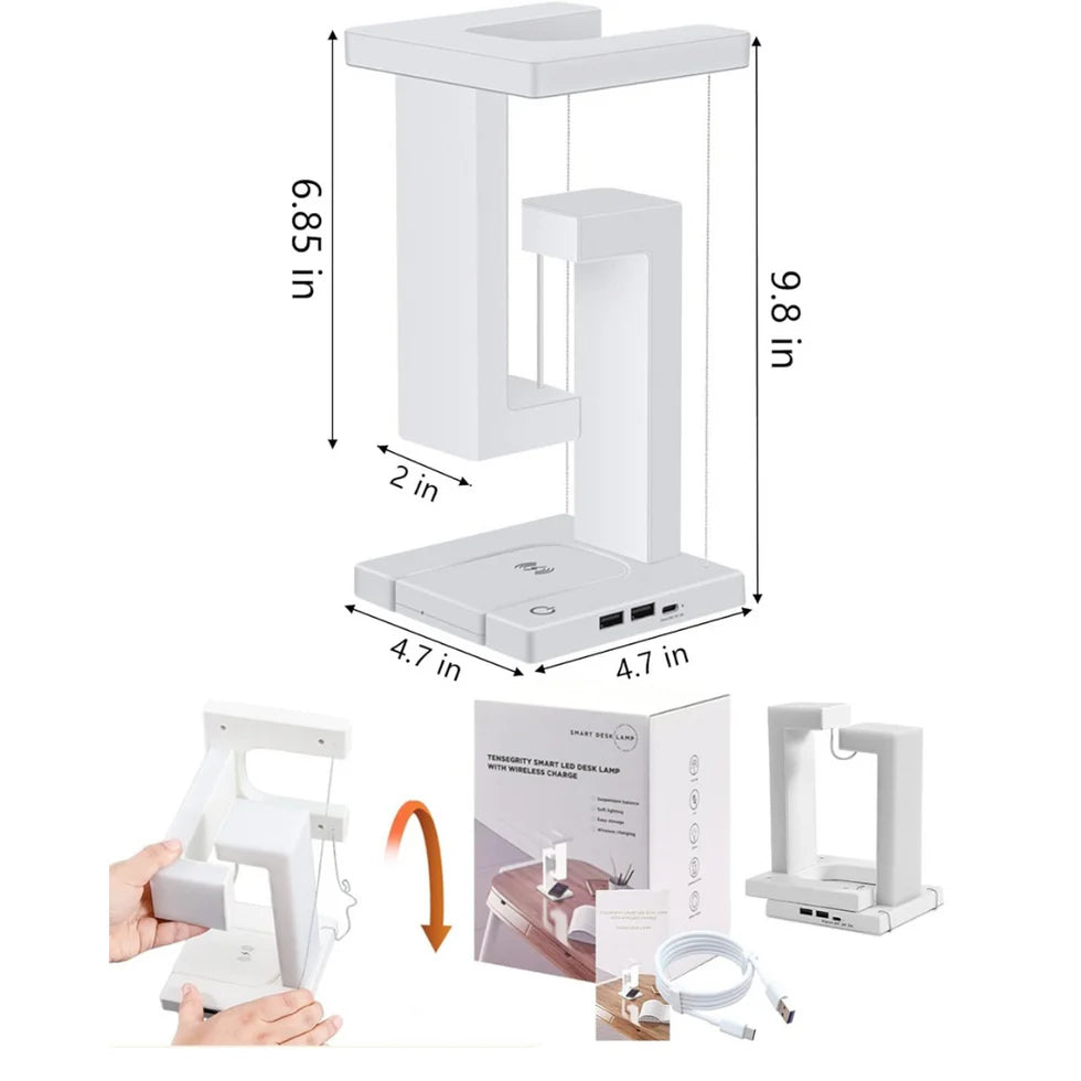 Tensegrity Smart LED Desk Lamp with Wireless Charging