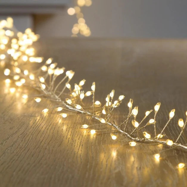 Cluster Copper Wire LED Fairy String Lights - 3AA Battery Operated | Warm White