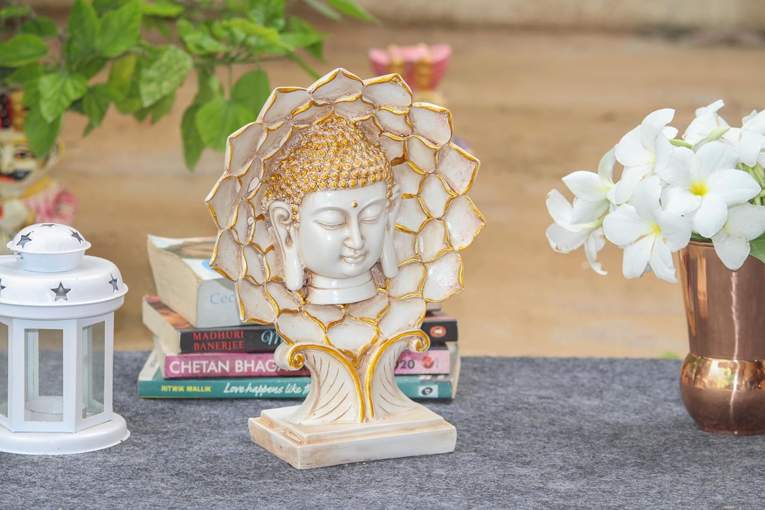 Flower Buddha Face Head Figurine Home Decor Statue | Idols for Gift