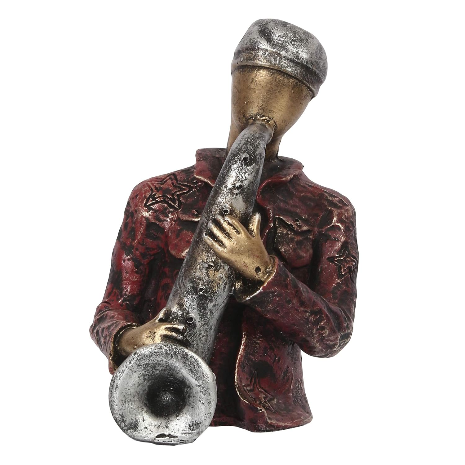 Man with Hat Playing Trumpet Decorative Statue