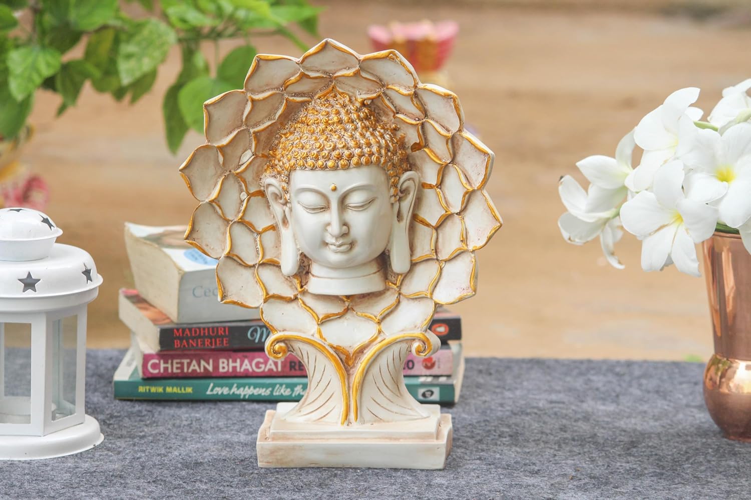 Flower Buddha Face Head Figurine Home Decor Statue | Idols for Gift