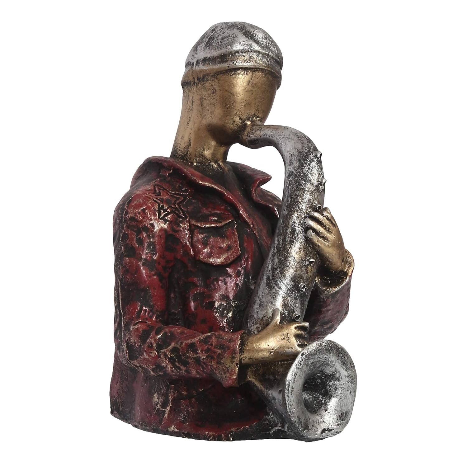 Man with Hat Playing Trumpet Decorative Statue