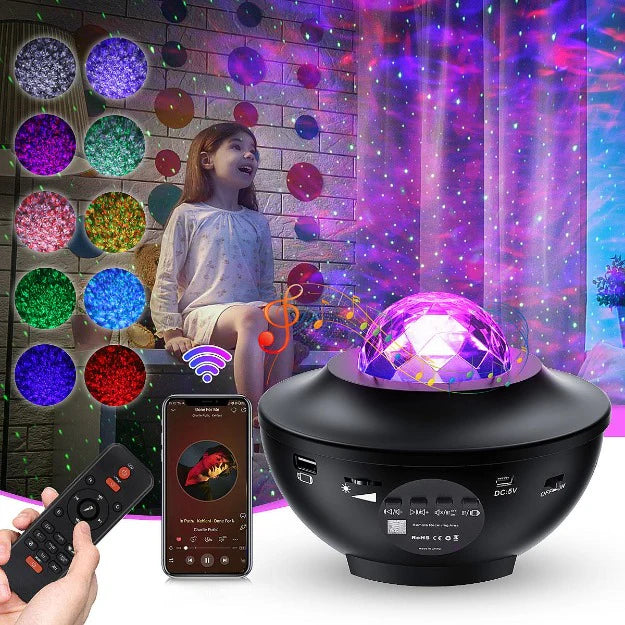 Starry Galaxy Projector Lamp with Bluetooth Speaker