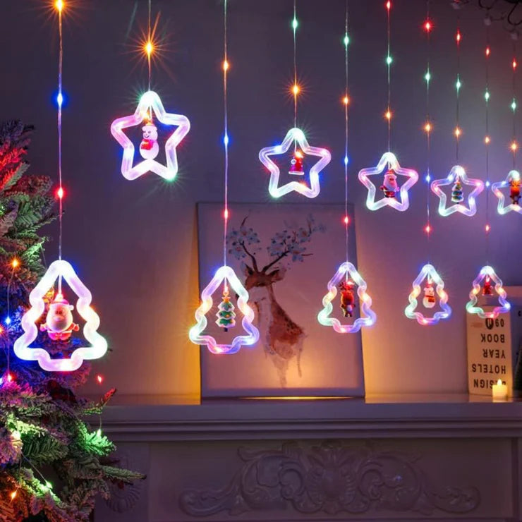 Christmas Star + Tree Curtain Lights | Multi LED