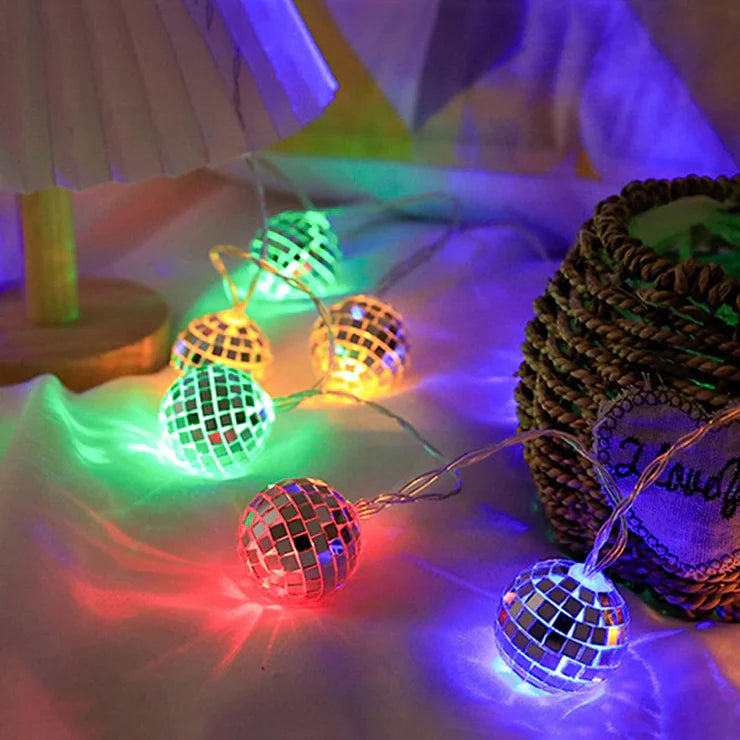 LED Disco Ball Mirror String Light | Multi Color