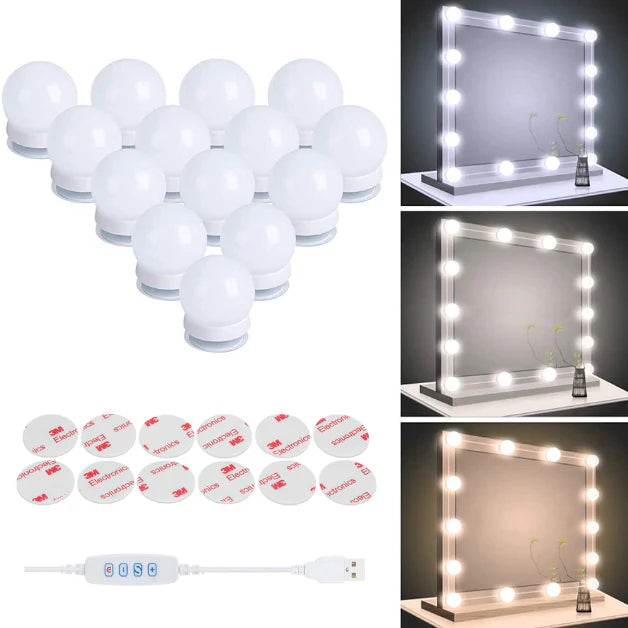 Vanity Mirror Lights | 3 Color Changing with Brightness Control USB Operated