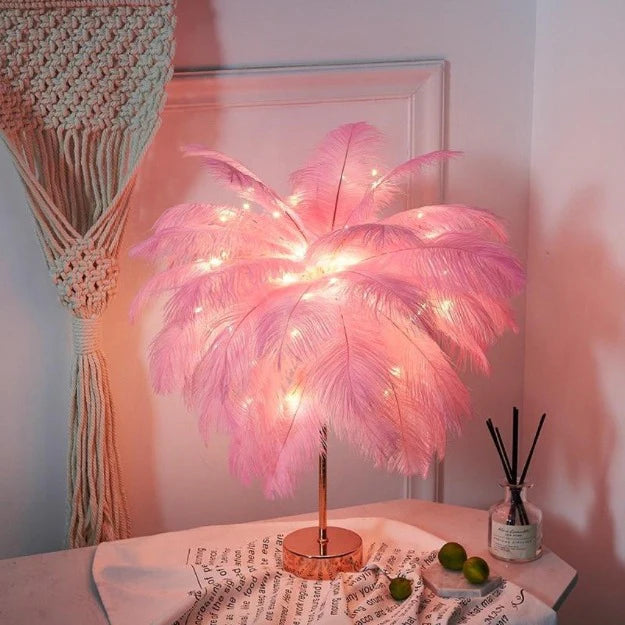 Feather Tree Table Lamp | Pink