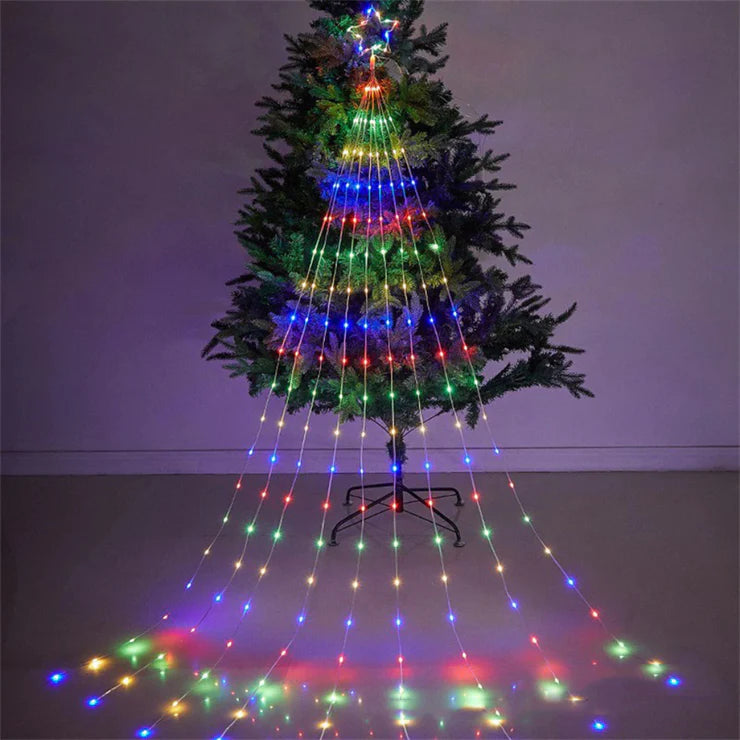 Star with 9 String Lights Christmas Tree Decoration | Multi LED